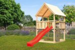 Abenteuer-Spielturm „Luis“ im Aktionsset – 125cm Podesthöhe – Holz Natur inkl. Rutsche & Kletterwand – Image 2