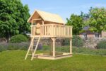 Abenteuer-Stelzenhaus „Fidel“ – 150cm Podesthöhe – Holz Natur inkl. großer Terrasse