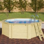 Massiver Achteck-Holzpool „Modell 1" – 358 x 358 cm – kesseldruckimprägniert inkl. Leitern-Set