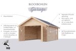 Massive Blockbohlengarage mit Satteldach – 38 mm – 387 x 537 cm – Image 4