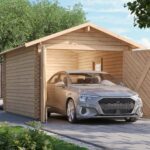 Klassische Blockbohlengarage mit Satteldach – 28 mm – 297 x 447 cm