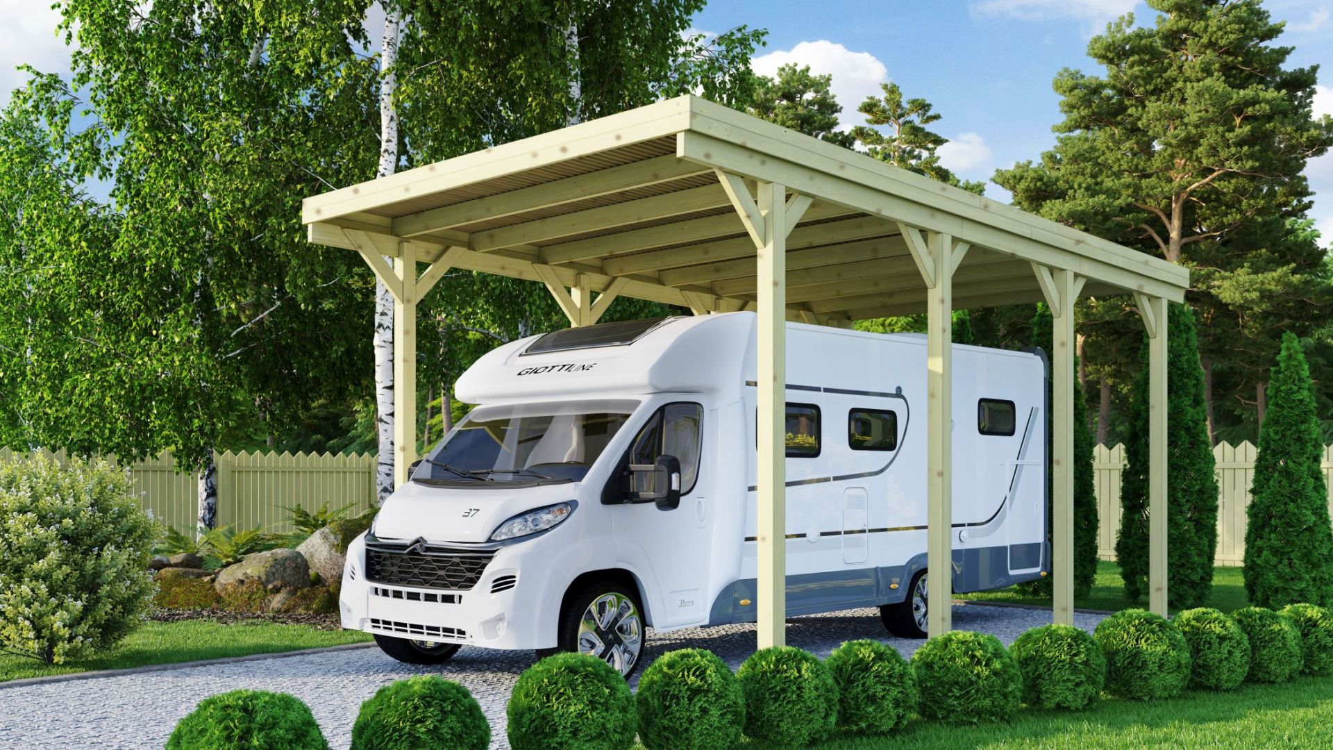 caravan-carport-wohnmobil-unterstand-kdi-holz-350-hoehe Massives Caravan Carport für Wohnmobile – 350 cm Durchfahrtshöhe – KDI Holz – Image 1