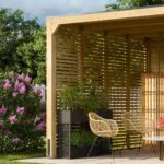 Moderne Lamellenwand für Pavillon „Cubus“ – 295 x 227 cm – Sichtschutz & Design