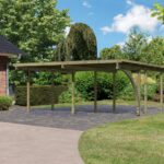 Massives Doppelcarport „BASIC 1“ – 527 x 387 cm – kesseldruckimprägniertes Holz