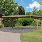 Massives Doppelcarport „Classic 1“ – 563 x 284,5 cm – 12cm Pfosten KDI inkl. Walmdachblende