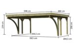 Massives Doppelcarport „Classic 1“ – 563 x 284,5 cm – 12cm Pfosten KDI inkl. Walmdachblende – Image 4