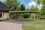 Massives Doppelcarport „Classic 2“ – 563 x 586 cm – 12cm Pfosten KDI inkl. Walmdachblende