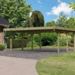 Massives Doppelcarport „Classic 2“ – 563 x 586 cm – 12cm Pfosten KDI inkl. Walmdachblende