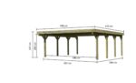 Massives Doppelcarport „Classic 2“ – 563 x 586 cm – 12cm Pfosten KDI inkl. Walmdachblende – Image 4