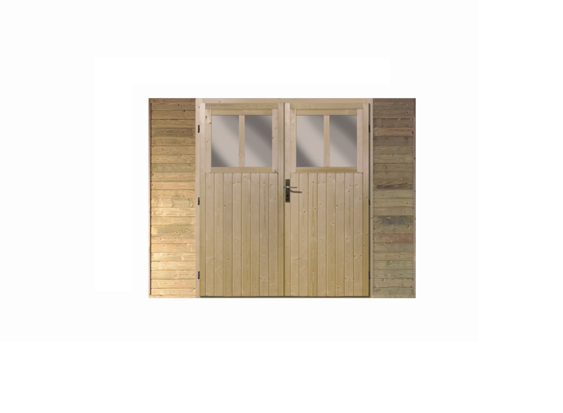 frontelement-einzelcarport-holz-kdi-doppeltuer-250x200 Frontelement für Einzelcarport – 250 x 200 cm – KDI Holz inkl. Doppelflügeltür – Image 1