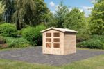 Kleines Gerätehaus „Amberg 2" Satteldach modern aus Holz in Natur – Image 2