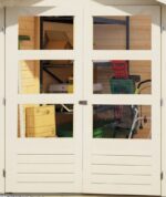 Kleines Gerätehaus „Amberg 2" Satteldach modern aus Holz in Terragrau – Image 7