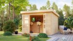 Modernes Blockbohlenhaus „Bastrup 5" mit SOLAR-KIT Pultdach aus Holz in Natur – Image 3