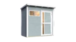 Gerätehaus Modell Pentus Größe 1 grau – 234 x 115 cm Pultdach aus Holz – Image 2