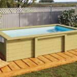 Massiver Holz-Minipool „Triton“ – 303 x 160 cm – extra starke 44mm KDI inkl. Poolfolie & Vlies