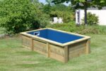 Mini-piscine bois massive « Triton » – 303 x 160 cm – Madriers extra-épais 44 mm autoclave avec liner et feutre – Image 2