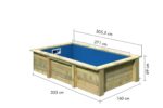Mini-piscine bois massive « Triton » – 303 x 160 cm – Madriers extra-épais 44 mm autoclave avec liner et feutre – Image 3