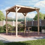 Moderner Holz-Pavillon „Cubeco" – 231 x 231 cm – Duo-Leimholz & Flachdach