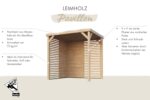 Moderner Holz-Pavillon „Cubeco" – 231 x 231 cm – Duo-Leimholz & Flachdach – Image 4