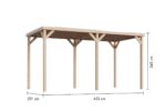 Moderner Holz-Pavillon „Cubeco“ Set – 453 x 231 cm – inkl. Verlängerung & Duo-Leimholz – Image 2