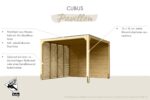 Moderner Holz-Pavillon „Cubus“ – 320 x 320 cm – massives Leimholz & Flachdach – Image 3