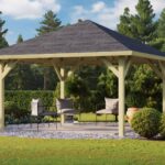 Klassischer Holz-Pavillon „Holm 1“ – 359 x 359 cm – kesseldruckimprägniert & Walmdach