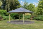 Pavillon en bois classique « Holm 1 » – 359 x 359 cm – Traité autoclave & Toit en croupe – Image 2