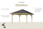 Pavillon en bois classique « Holm 1 » – 359 x 359 cm – Traité autoclave & Toit en croupe – Image 6