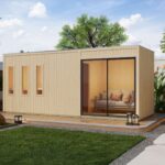 Großes Luxus-Saunahaus „Monterey" mit Vorraum & Séparée – 73mm Wandstärke (Natur)