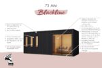 Grand chalet sauna de luxe « Monterey » avec vestibule & espace séparé – Parois 73 mm (Noir) – Image 5