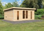 Grand chalet sauna « Mainburg 4 » avec vestibule XXL – Parois 38 mm (Naturel) – Image 2