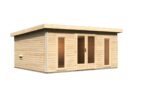 Grand chalet sauna « Mainburg 4 » avec vestibule XXL – Parois 38 mm (Naturel) – Image 3
