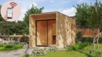 Modernes Saunahaus „Miramar" mit Terrasse – 73mm Wandstärke inkl. 9kW Ofen & HUUM WiFi