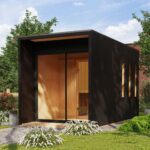 Modernes Luxus-Saunahaus „Miramar" – Schwarz – 73mm Wandstärke inkl. 9kW Ofen & HUUM WiFi