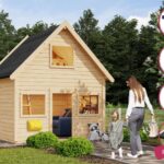 Abenteuer-Spielhaus „Kalle“ – 2 Etagen – Aktionsset inkl. Dachbahn & Zubehör