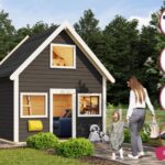 Abenteuer-Spielhaus „Kalle“ – 2 Etagen – Aktionsset inkl. Dachbahn & Zubehör in Terragrau